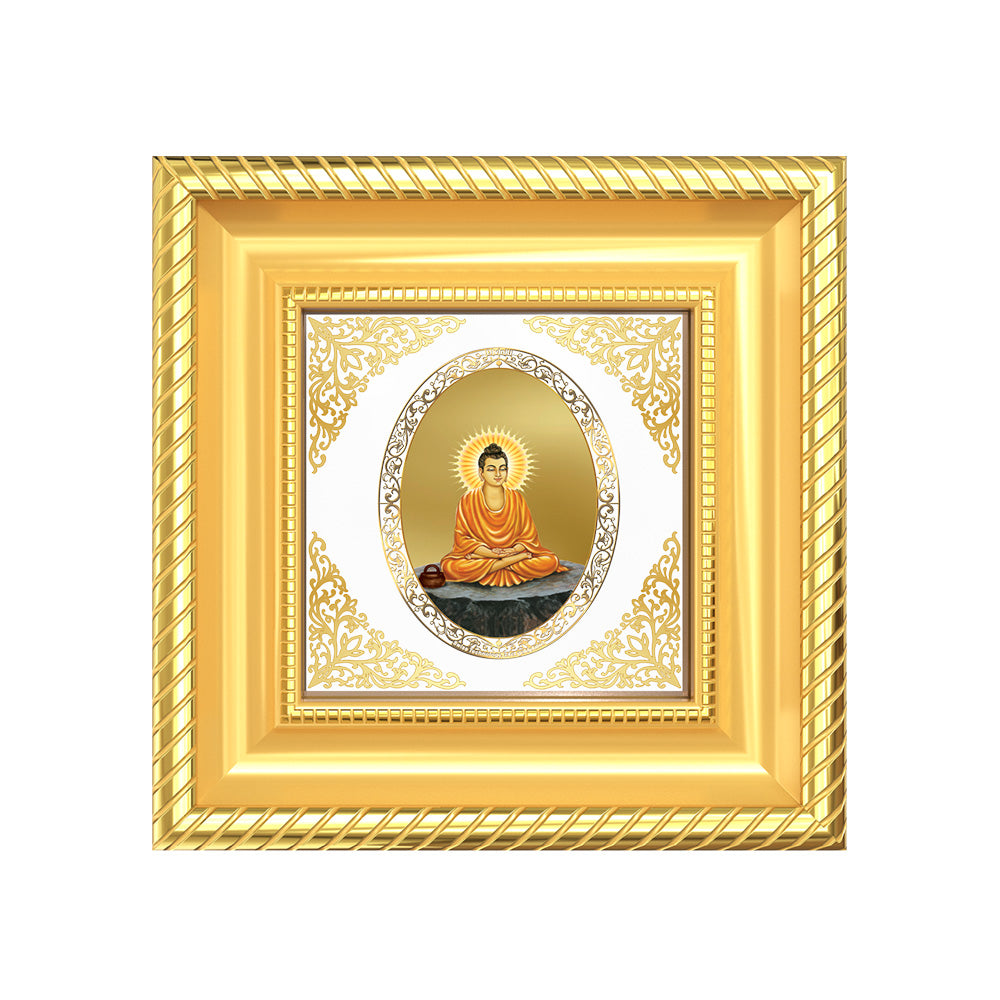 Lord Buddha | Divine Enlightened One Royal Tabletop Photo Frame in 24K Gold Plated Foil