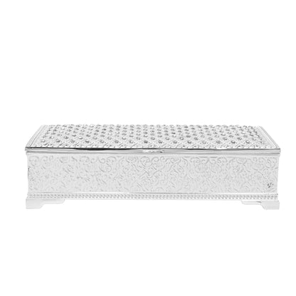DIVINITI 999 Silver Plated Jewellery Box Premium Storage Fine Jewellery and Decorative Keepsakes for Home Décor (6x22.7x9.5 CM)