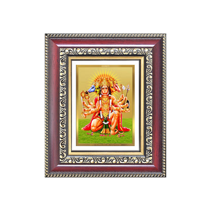 Diviniti 24K Gold Plated Panchmukhi Hanuman (Classic) Divine Table Top Frame for Home Mandir & Office Decor | Luxury Spiritual Gift