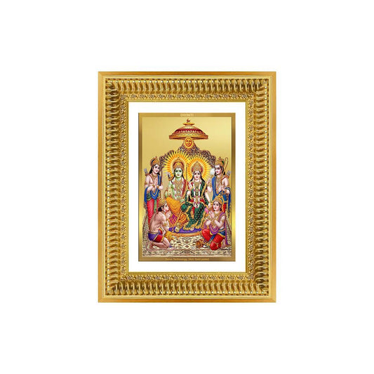 Diviniti 24K Gold Plated Ram Darbar Divine Wall Frame for Home Mandir & Office Decor | Luxury Spiritual Gift