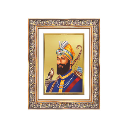 Diviniti 24K Gold Plated Guru Gobind Singh Ji (Classic) Sacred Sikh Wall Frame for Home Decor & Office Ambiance | Premium Spiritual Gift
