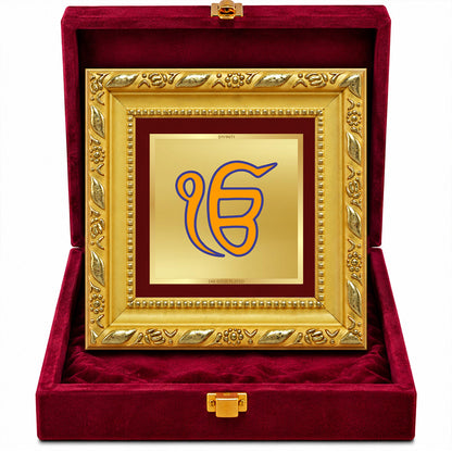 24K Gold-Plated Ik Onkar Frame | Premium Gift Box | 10x10 CM