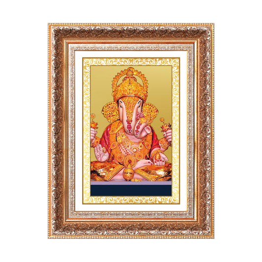 Dagdu Ganesh | Shri Dagdusheth Halwai Ganpati Wall Photo Frame in 24K Gold Plated Foil