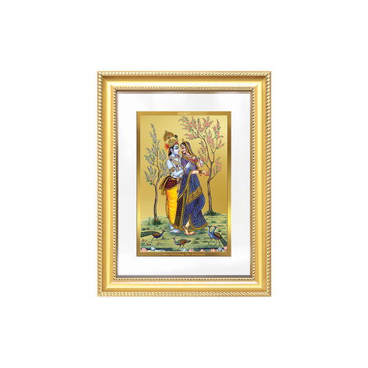 Diviniti 24K Gold Plated Radha Krishna (Classic) Divine Wall Frame for Home Mandir & Office Decor | Luxury Spiritual Gift