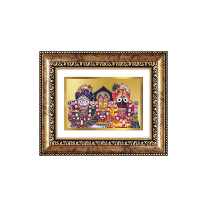 Diviniti 24K Gold Plated Jagannath Subhadra Balabhadra (Classic) Divine Wall and Table Top Frame for Home Mandir & Office Decor | Luxury Spiritual Gift