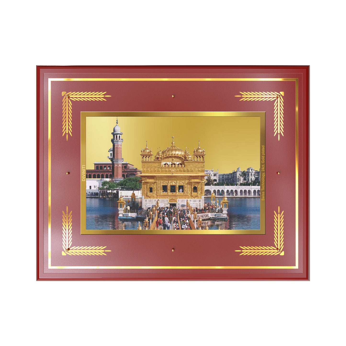 Sachkhand Shri Darbar Sahib | Golden Temple | Sacred Sikh Shrine Wall Mount Photo Frame in 24K Gold Plated Foil