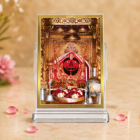 24K Gold-Plated Salasar Balaji Acrylic Car Dashboard Frame | 11x7 CM