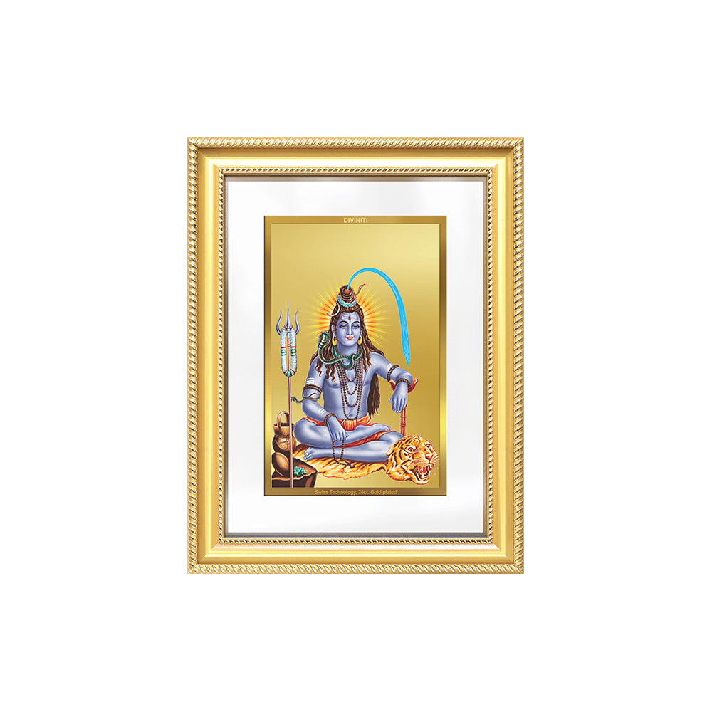 Diviniti 24K Gold Plated Shiva (Classic) Divine Wall Frame for Home Mandir & Office Decor | Luxury Spiritual Gift