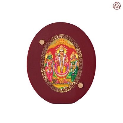 Lord Murugan with Valli Car Dashboard & Tabletop Photo Frame in 24K gold plated royal foil
