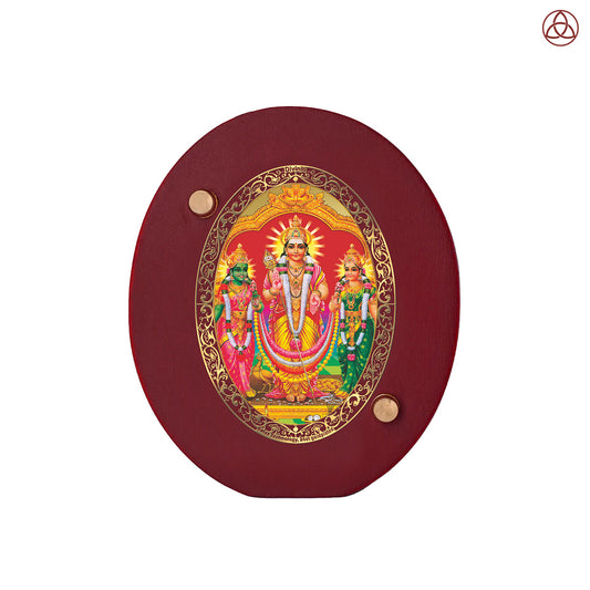 Lord Murugan with Valli Car Dashboard & Tabletop Photo Frame in 24K gold plated royal foil