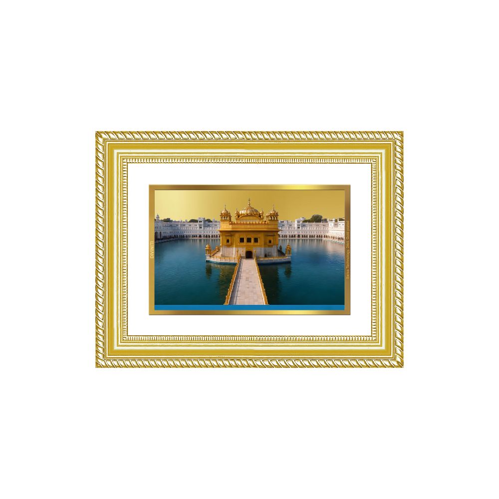 Diviniti 24K Gold Plated Golden Temple (Classic) Divine Wall Frame for Home Mandir & Office Decor | Luxury Spiritual Gift