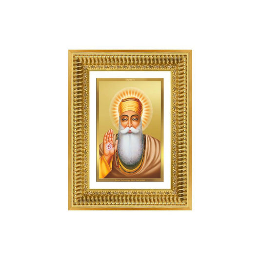 Diviniti 24K Gold Plated Guru Nanak Dev Ji (Classic) Sacred Sikh Wall Frame for Home Decor & Office Ambiance | Premium Spiritual Gift