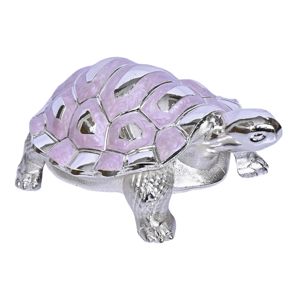 999 Silver Plated Tortoise Showpiece | Luxury Finish Decorative Tabletop Figurine for Home Decor and Gifting