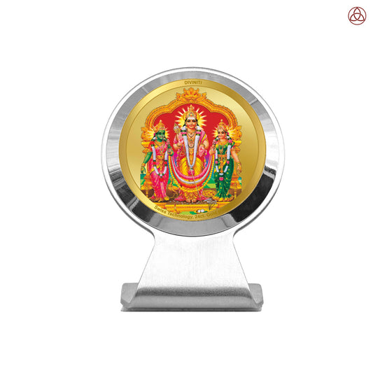 Lord Murugan with Valli | Divine Union Wall & Tabletop Photo Frame in 24K Gold Plated Foil