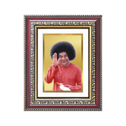 Diviniti 24K Gold Plated Satya Sai Baba (Classic) Divine Wall and Table Top Frame for Home Mandir & Office Decor | Luxury Spiritual Gift