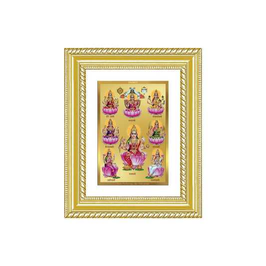 Diviniti 24K Gold Plated Ashtalakshmi Divine Wall and Table Top Frame for Home Mandir & Office Decor | Luxury Spiritual Gift