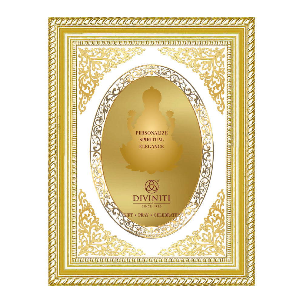 Diviniti Double Glass Frame Personalised Wall Photo Frame in 24K Gold Plated Foil