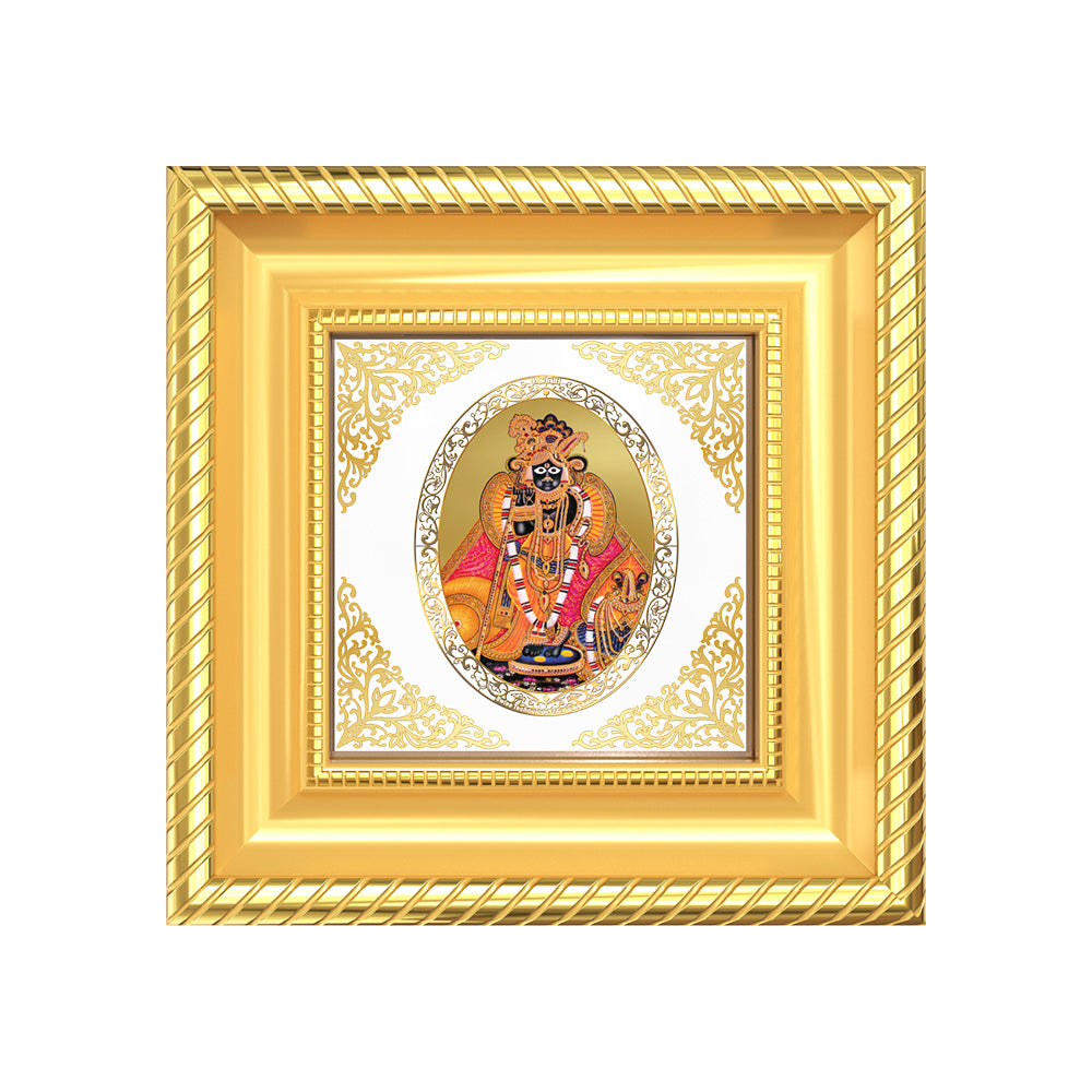 Banke Bihari | Divine Krishna Royal Tabletop Photo Frame in 24K Gold Plated Foil