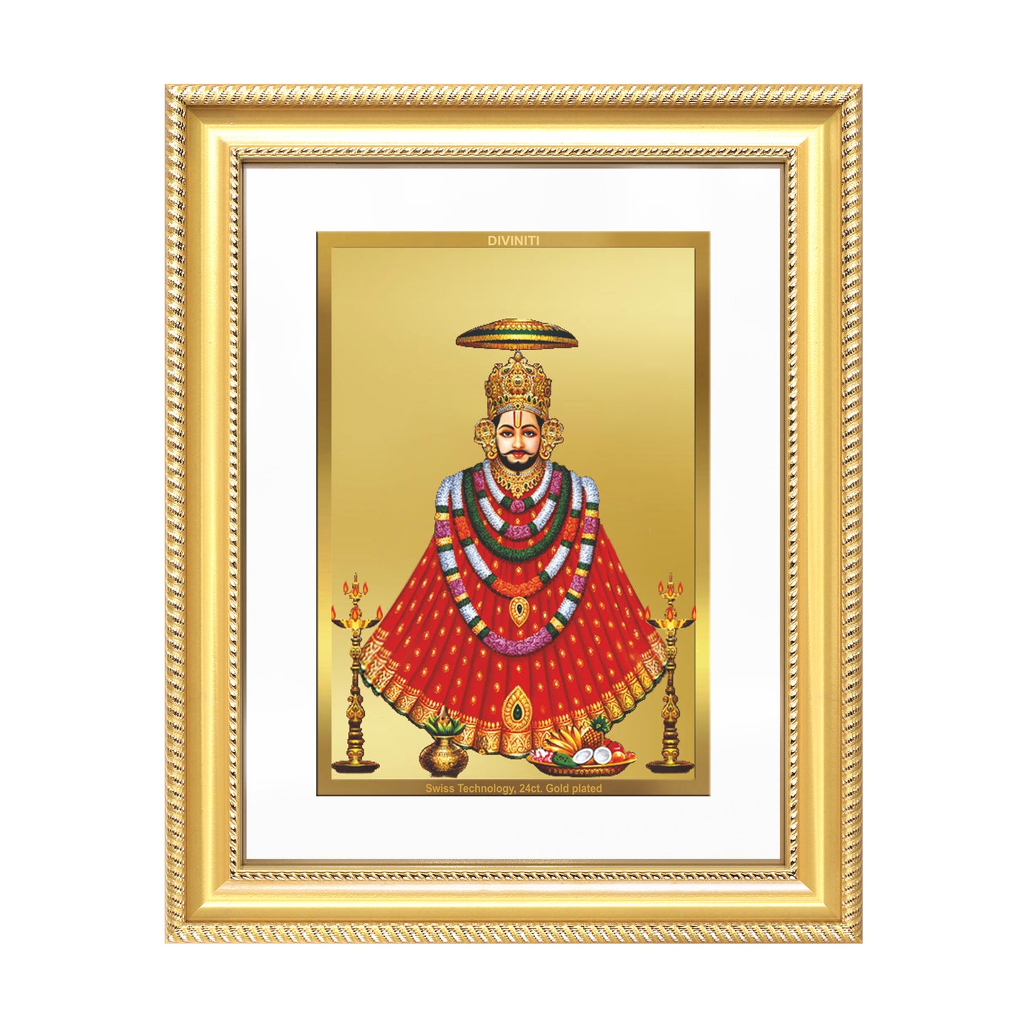 Diviniti 24K Gold Plated Khatu Shyam (Classic) Divine Wall Frame for Home Mandir & Office Decor | Luxury Spiritual Gift