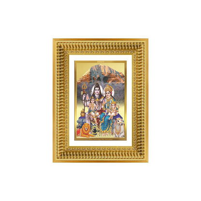 Diviniti 24K Gold Plated Shiv Parivar (Classic) Divine Wall Frame for Home Mandir & Office Decor | Luxury Spiritual Gift