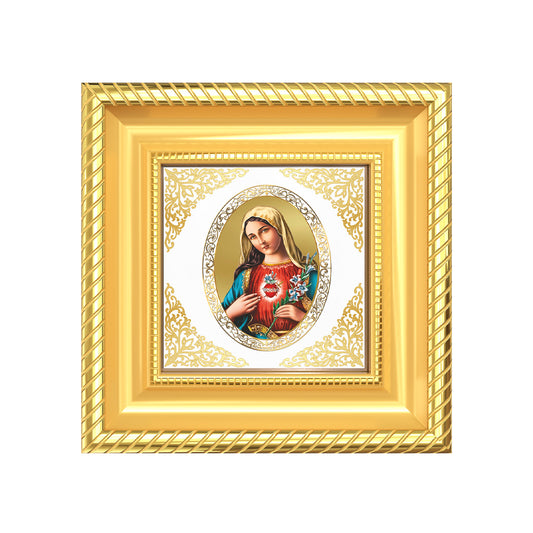 Mother Mary | Divine Holy Mother Royal Tabletop Photo Frame in 24K Gold Plated Foil