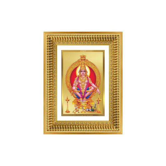 Diviniti 24K Gold Plated Ayyappan Divine Wall Frame for Home Mandir & Office Decor | Luxury Spiritual Gift