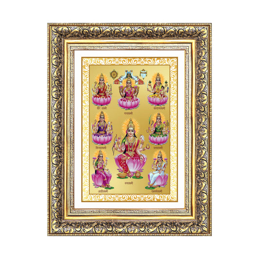 Diviniti 24K Gold Plated Ashtalakshmi Divine Wall Frame for Home Mandir & Office Decor | Luxury Spiritual Gift