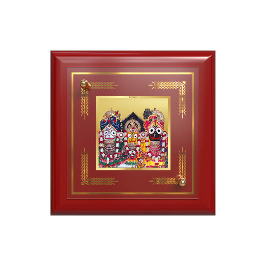 Jagannath | Lord Jagannath Balabhadra Subhadra 24K Gold Plated Divine Photo Frame for Home Décor, Tabletop & Office | Blessings of Devotion, Protection & Prosperity (MDF1A)
