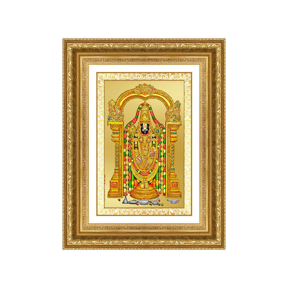 Diviniti 24K Gold Plated Tirupati Balaji Divine Wall Frame for Home Mandir & Office Decor | Luxury Spiritual Gift