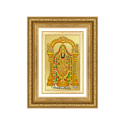 Diviniti 24K Gold Plated Tirupati Balaji Divine Wall Frame for Home Mandir & Office Decor | Luxury Spiritual Gift