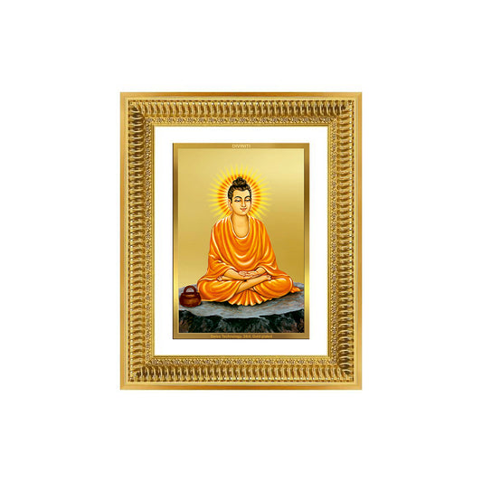 Diviniti 24K Gold Plated Buddha (Classic) Divine Wall Frame for Home Mandir & Office Decor | Luxury Spiritual Gift