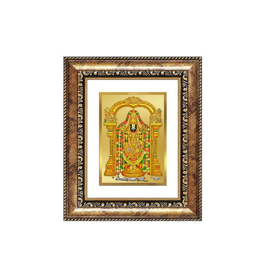 Diviniti 24K Gold Plated Tirupati Balaji Divine Table Top Frame for Home Mandir & Office Decor | Luxury Spiritual Gift