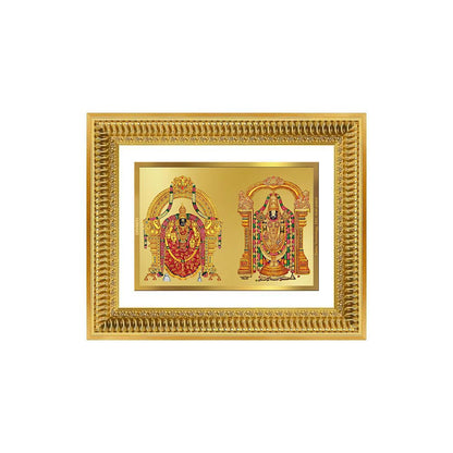 Diviniti 24K Gold Plated Padmavati And Balaji (Classic) Divine Wall Frame for Home Mandir & Office Decor | Luxury Spiritual Gift