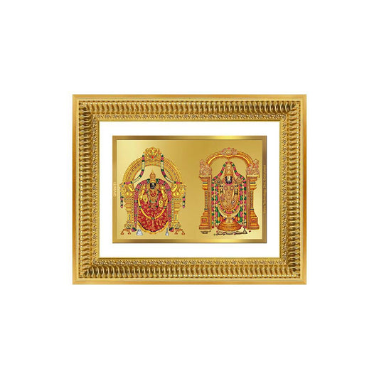 Diviniti 24K Gold Plated Padmavati And Balaji (Classic) Divine Wall Frame for Home Mandir & Office Decor | Luxury Spiritual Gift