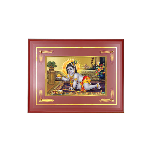 Diviniti 24K Gold Plated Laddu Gopal Blessing Tabletop Photo Frame | Love, Joy & Divine Grace