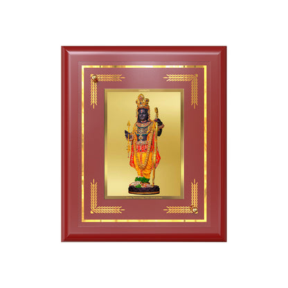 DIVINITI 24K Gold Plated Foil Ram Lalla Stylish Photo Frame Idol for Puja Room, Table Top, Home Decor, Wall Hanging, Gift|MDF Size 1 (16x13.5 CM)