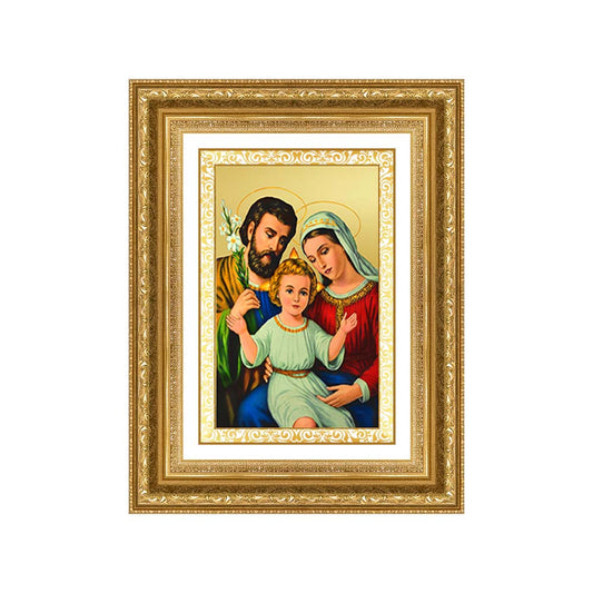 Diviniti 24K Gold Plated Holy Family (Classic) Divine Wall Frame for Home Mandir & Office Decor | Luxury Spiritual Gift