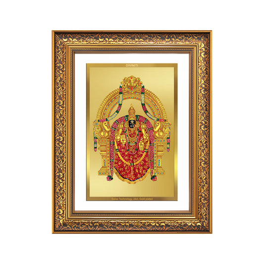 Goddess Padmavati | Consort of Lord Tirupati Balaji Wall Mount Photo Frame in 24K Gold Plated Foil