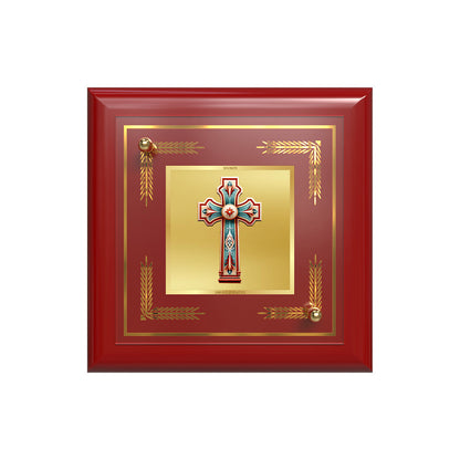 Holy Cross | Symbol of Faith & Salvation Tabletop Frame in 24K Gold Plated Foil