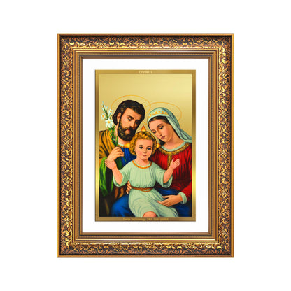 Diviniti 24K Gold Plated Holy Family (Classic) Divine Wall Frame for Home Mandir & Office Decor | Luxury Spiritual Gift