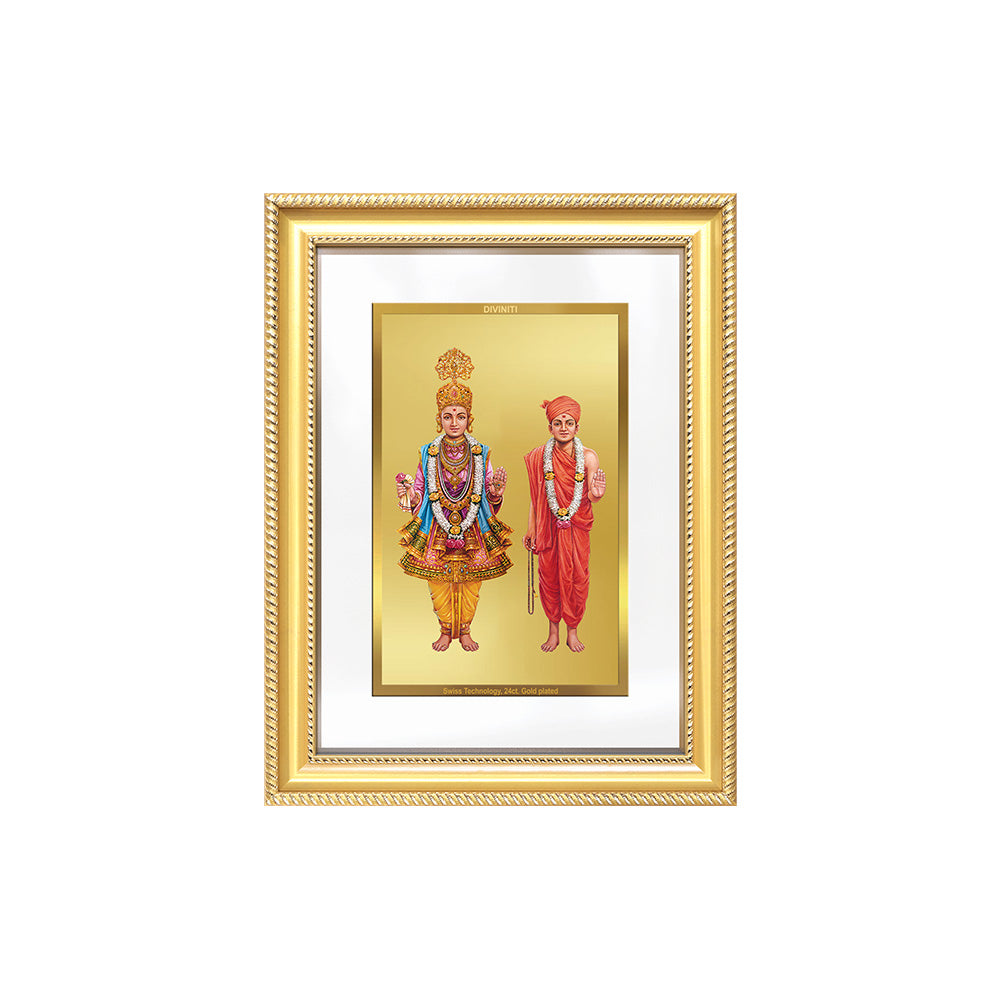 Diviniti 24K Gold Plated Swaminarayan (Classic) Divine Wall Frame for Home Mandir & Office Decor | Luxury Spiritual Gift