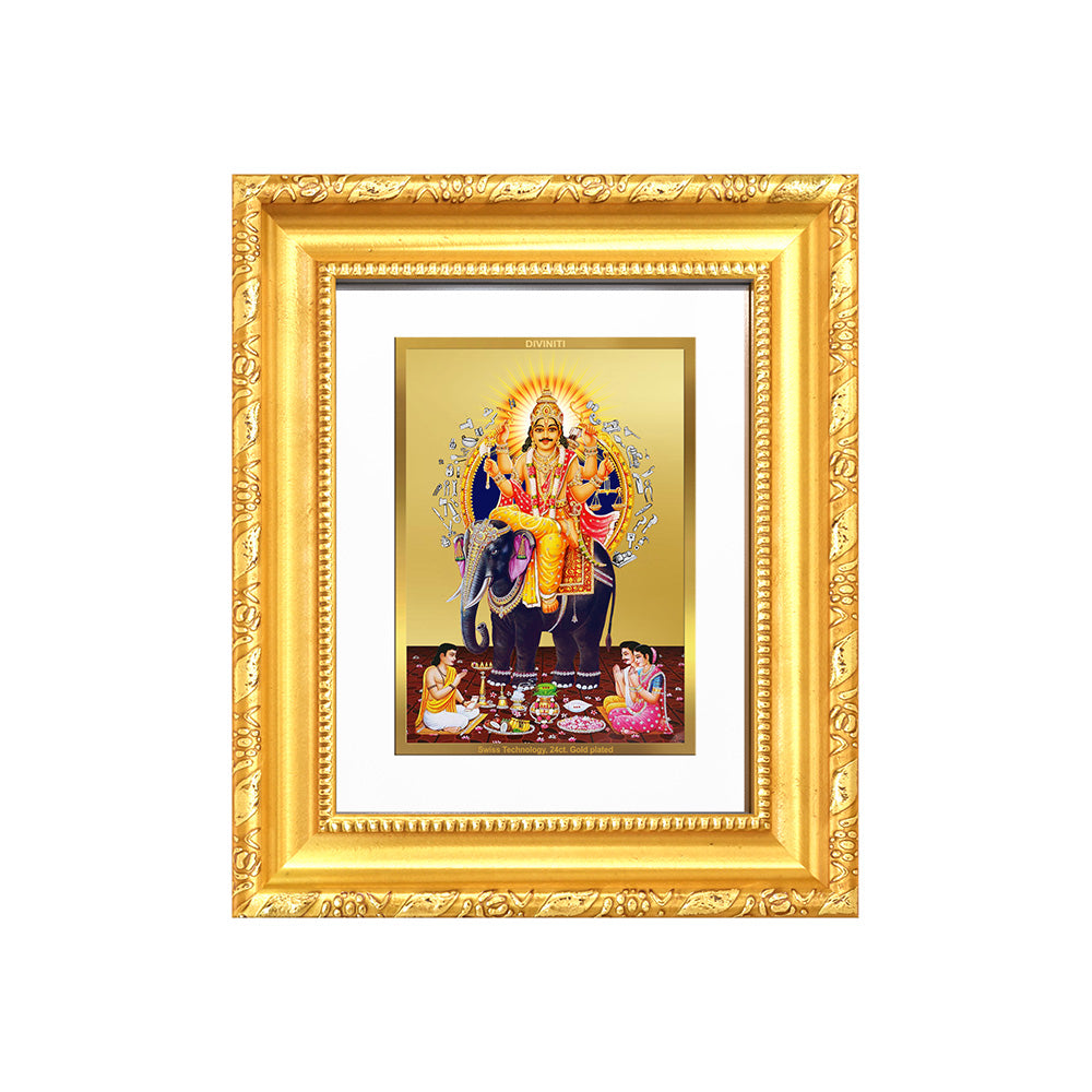 Diviniti 24K Gold Plated Vishvakarma |Divine Table Top Frame for Home Mandir & Office Decor | Luxury Spiritual Gift
