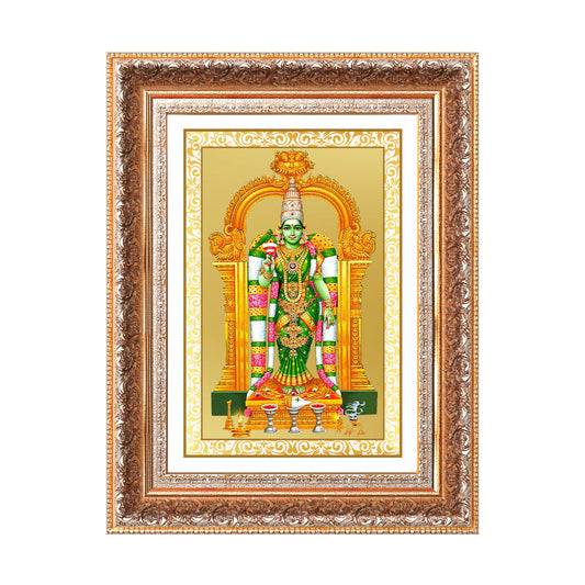 Goddess Meenakshi | Divine Warrior Goddess of Madurai Wall Photo Frame in 24K Gold Plated Foil