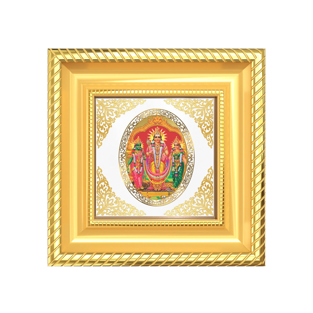 Lord Murugan (Velli) | Divine Hindu God of Valor & Wisdom Royal Tabletop Photo Frame in 24K Gold Plated Foil