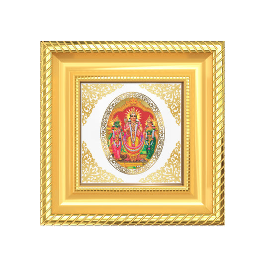 Lord Murugan (Velli) | Divine Hindu God of Valor & Wisdom Royal Tabletop Photo Frame in 24K Gold Plated Foil
