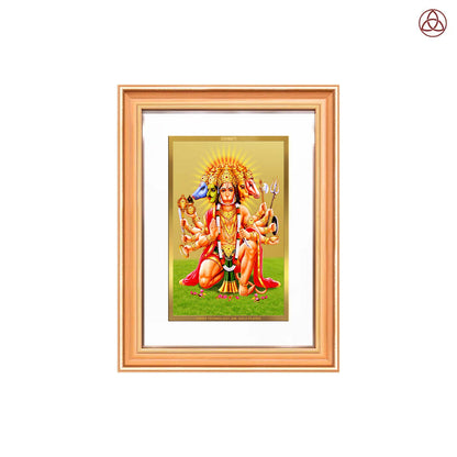 Panchmukhi Hanuman | Five-Faced Hanuman Wall Photo Frame in 24K Gold Plated Foil