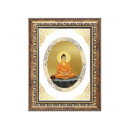 Lord Buddha | Divine Peace Wall & Tabletop Royal Photo Frame in 24K Gold Plated Foil