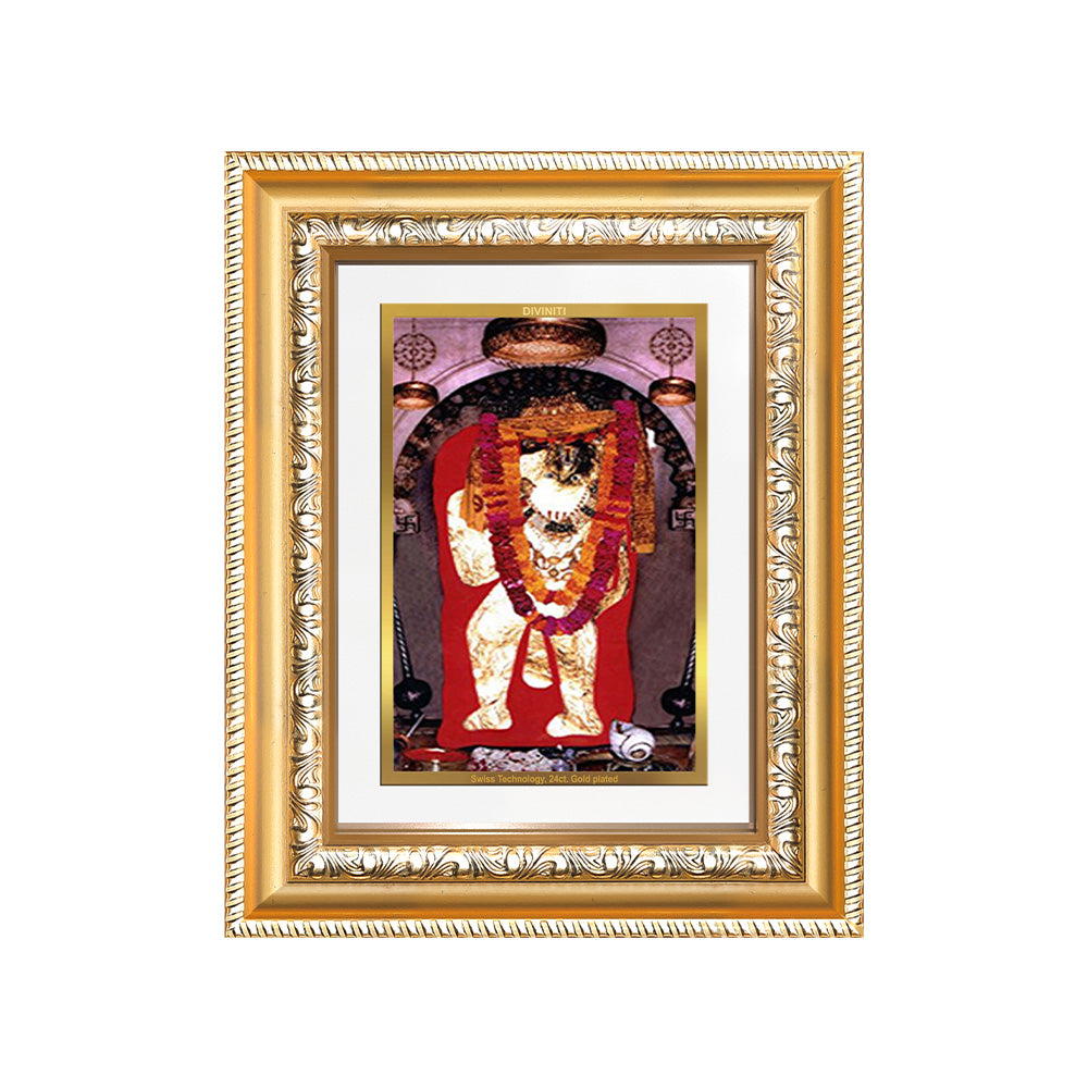 Diviniti 24K Gold Plated Mehndipur Balaji (Classic) Divine Wall and Table Top Frame for Home Mandir & Office Decor | Luxury Spiritual Gift