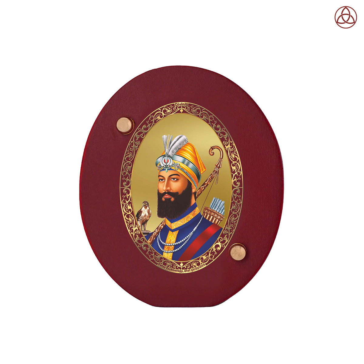 Guru Gobind Singh Ji Car Dashboard & Tabletop Photo Frame in 24K gold plated royal foil