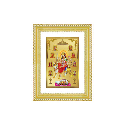 Diviniti 24K Gold Plated Nav Durga (Classic) Divine Wall Frame for Home Mandir & Office Decor | Luxury Spiritual Gift